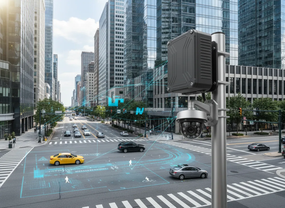 AI sensing equipment supporting a connected city intersection